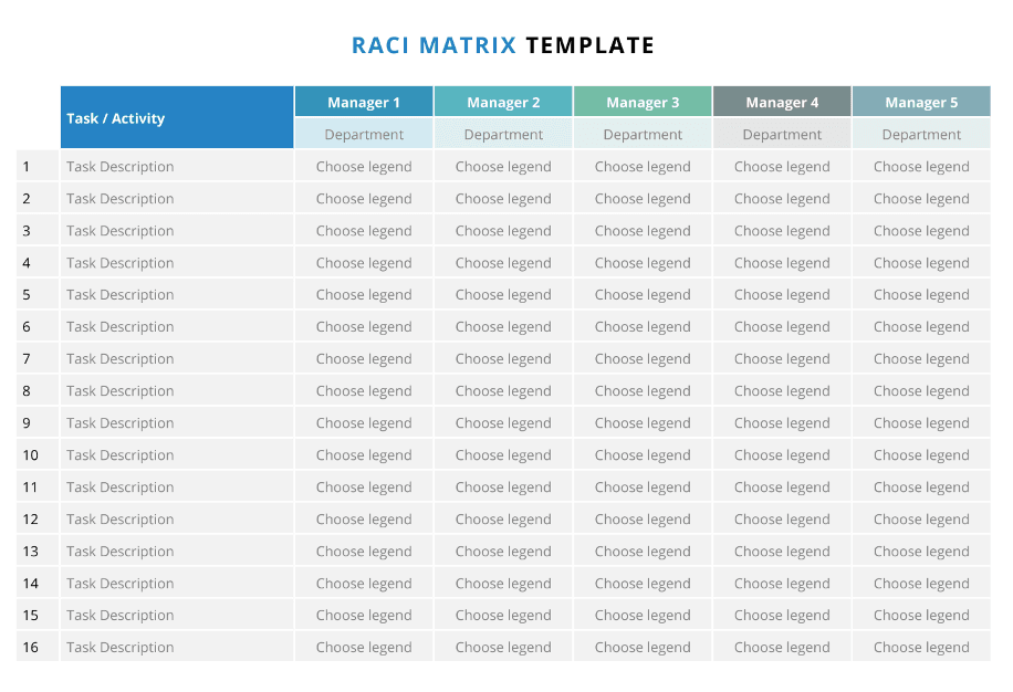 RACI matrix template