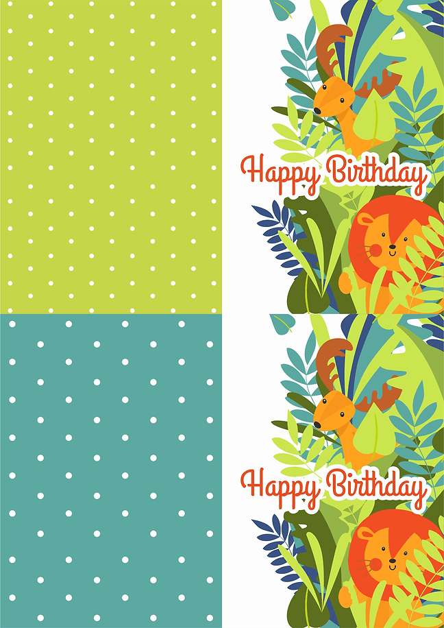 Carte d'anniversaire (jungle)