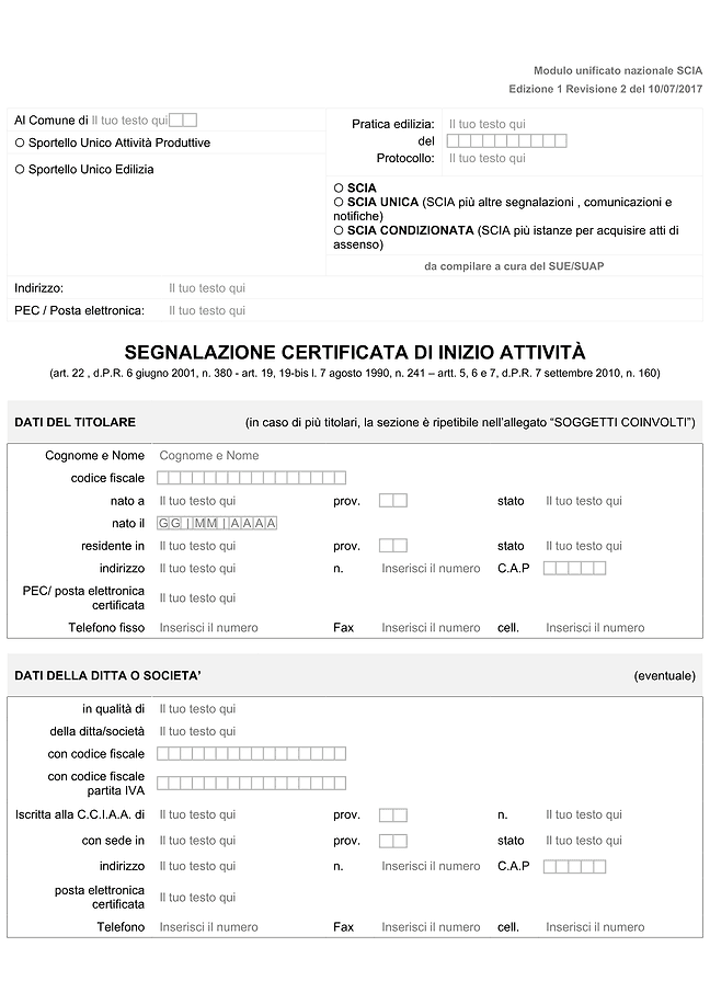 Modello unificato SCIA