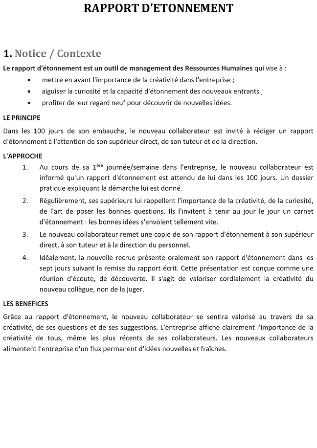 Formulaire rapport d'étonnement