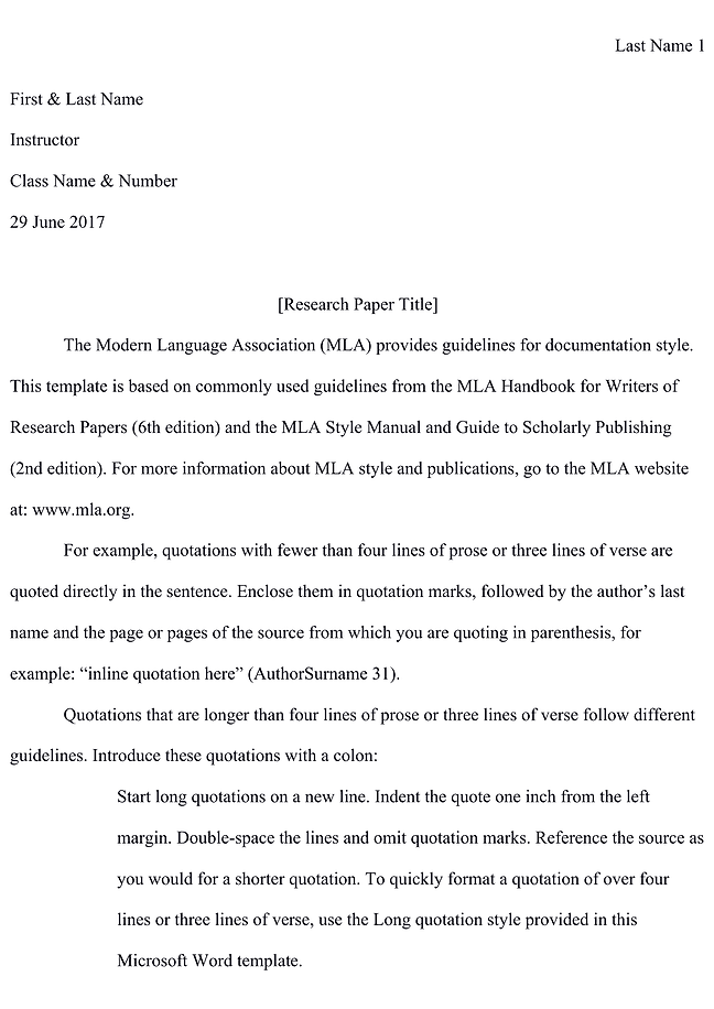 MLA format