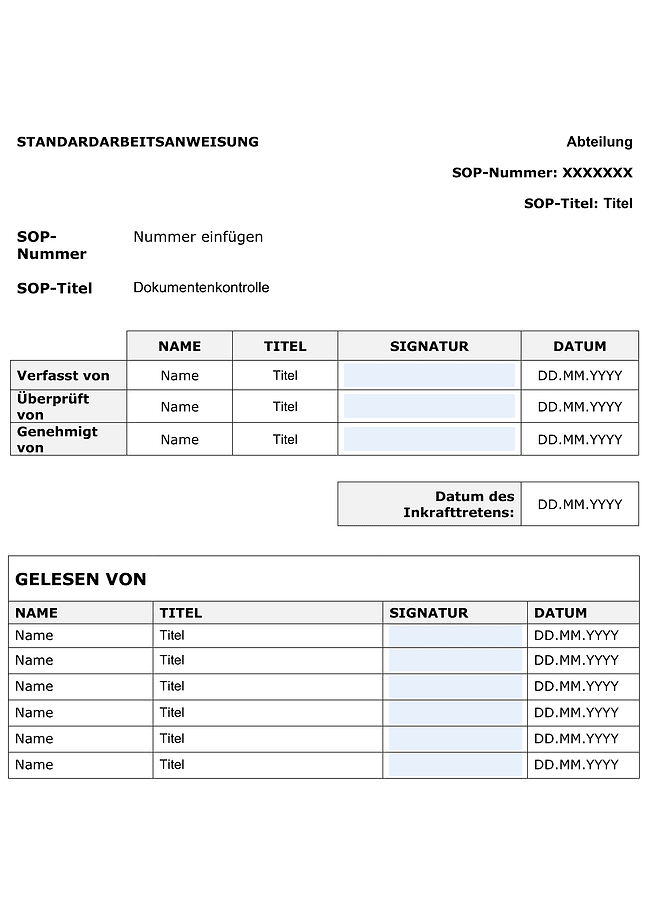 Standardvorgehensweise (SOP)