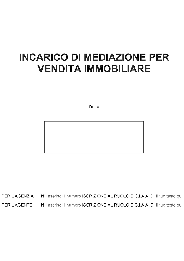 Modulo contratto di mediazione immobiliare