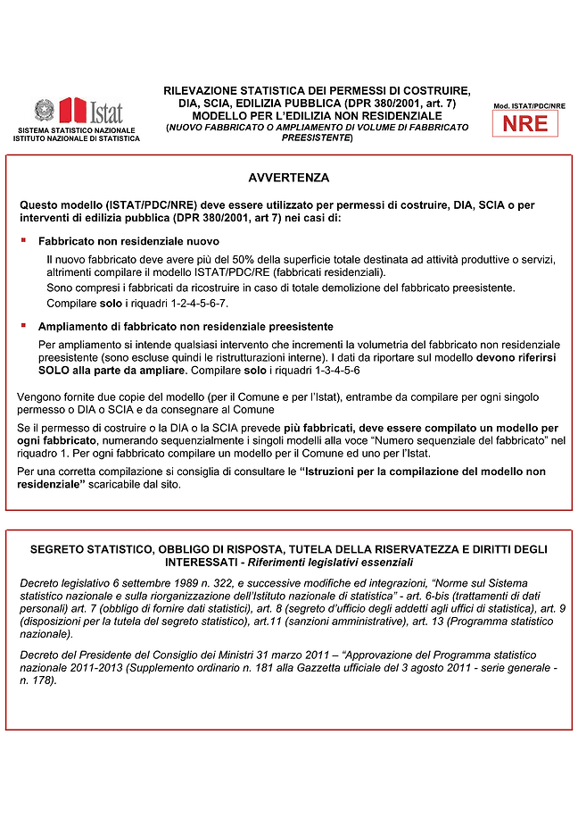 Modello ISTAT/PDC/NRE