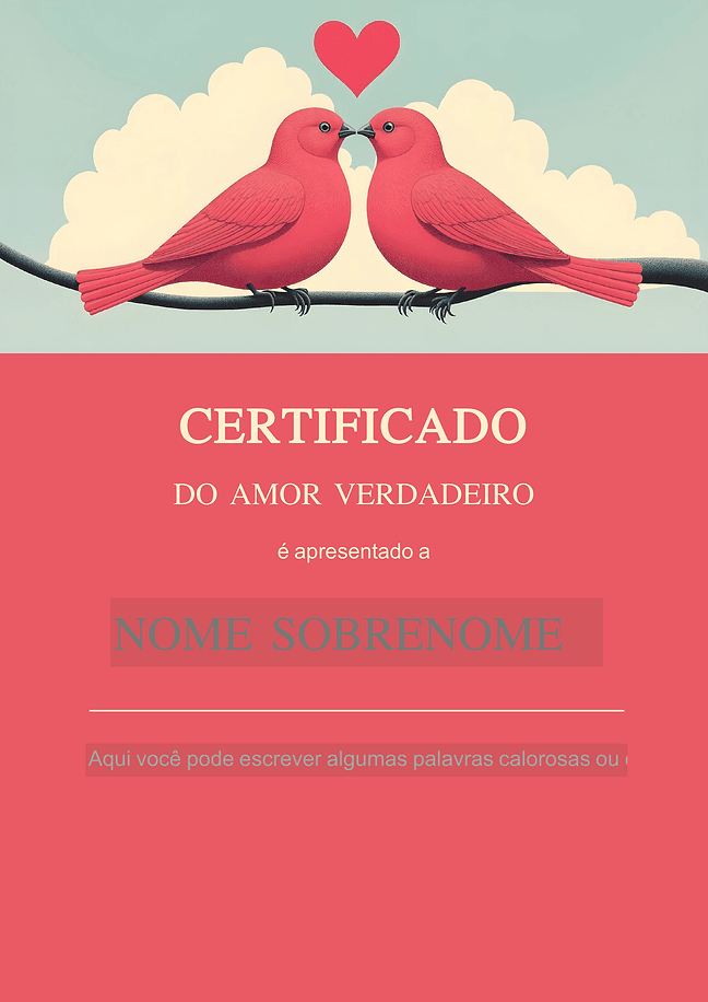 Certificado de amor verdadeiro (coral)