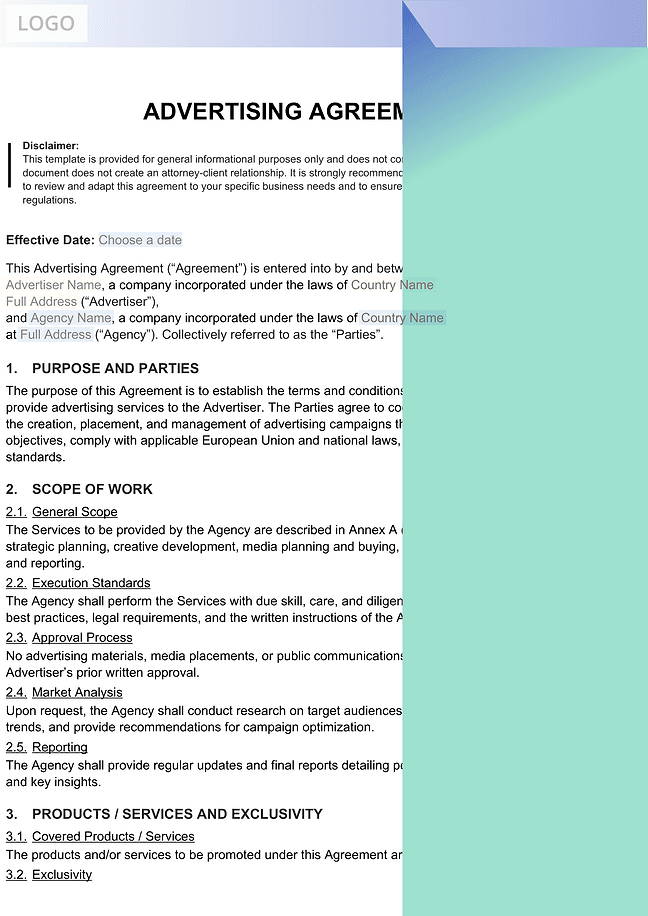 Advertising agreement