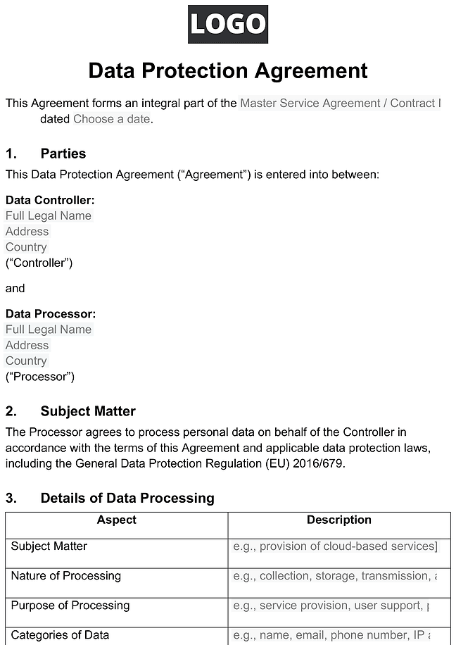 Data protection agreement