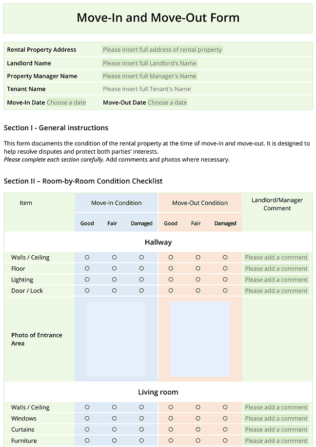 Move-in and move-out form (vertical)