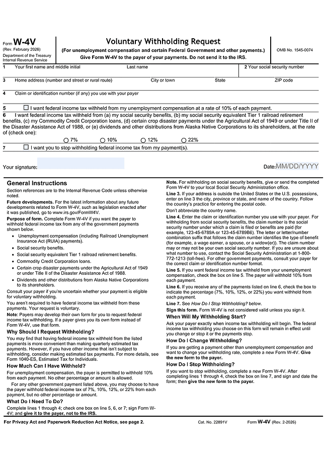 Form W-4V