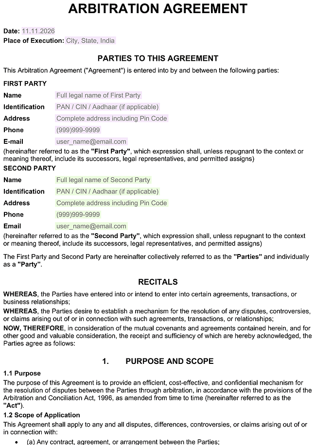 Arbitration agreement