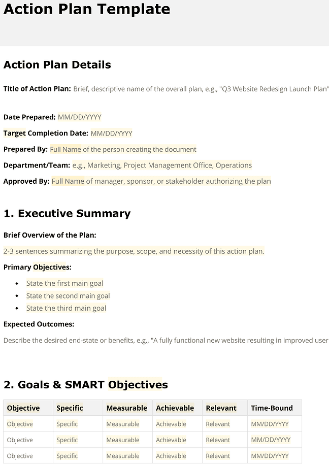 Action plan