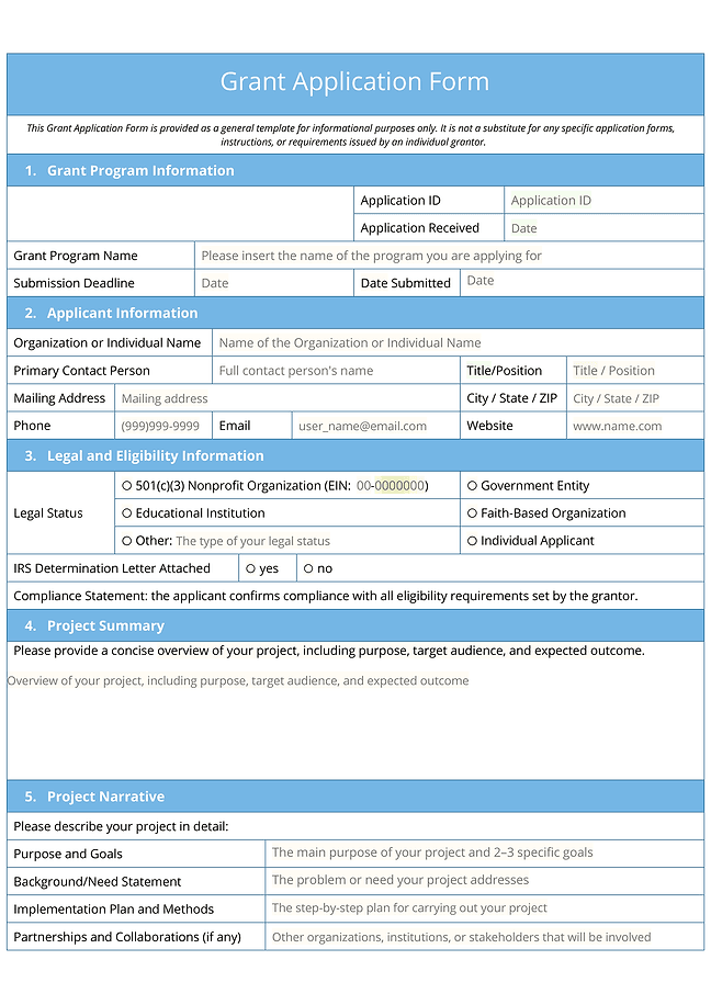 Grant application
