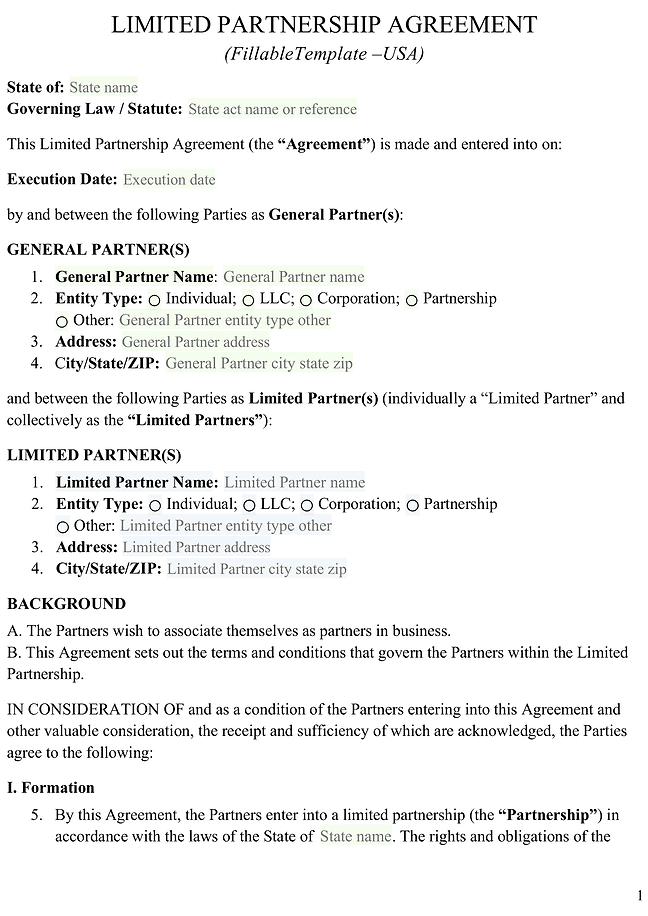 Limited partnership agreement