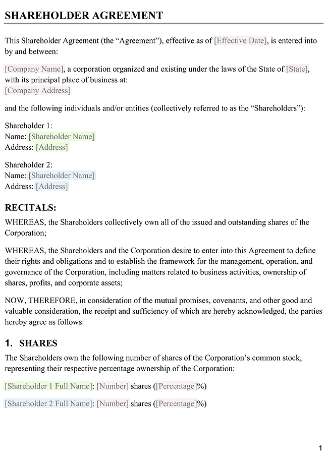 Shareholder agreement