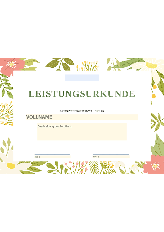 Leistungsurkunde (blüten)