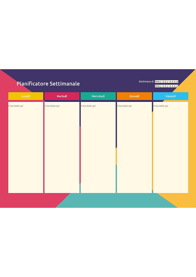 Agenda settimanale (arcobaleno)