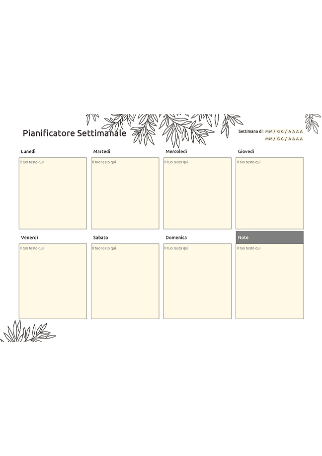 Agenda settimanale (neutra)