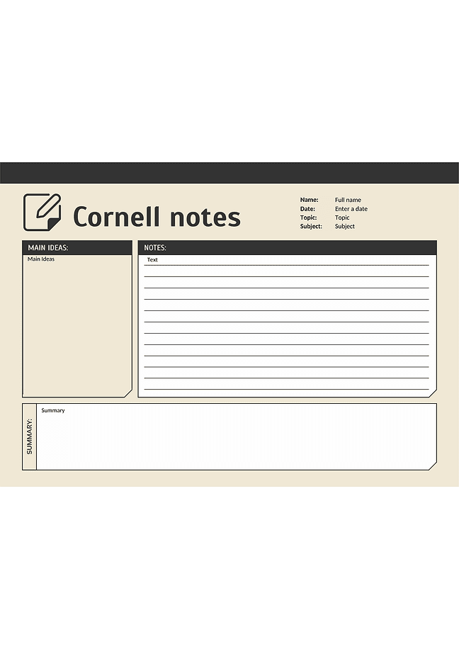 Cornell notes (warm)