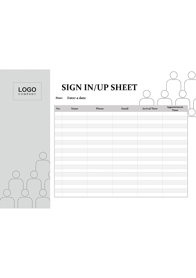 Sign-up sheet (grayscale)
