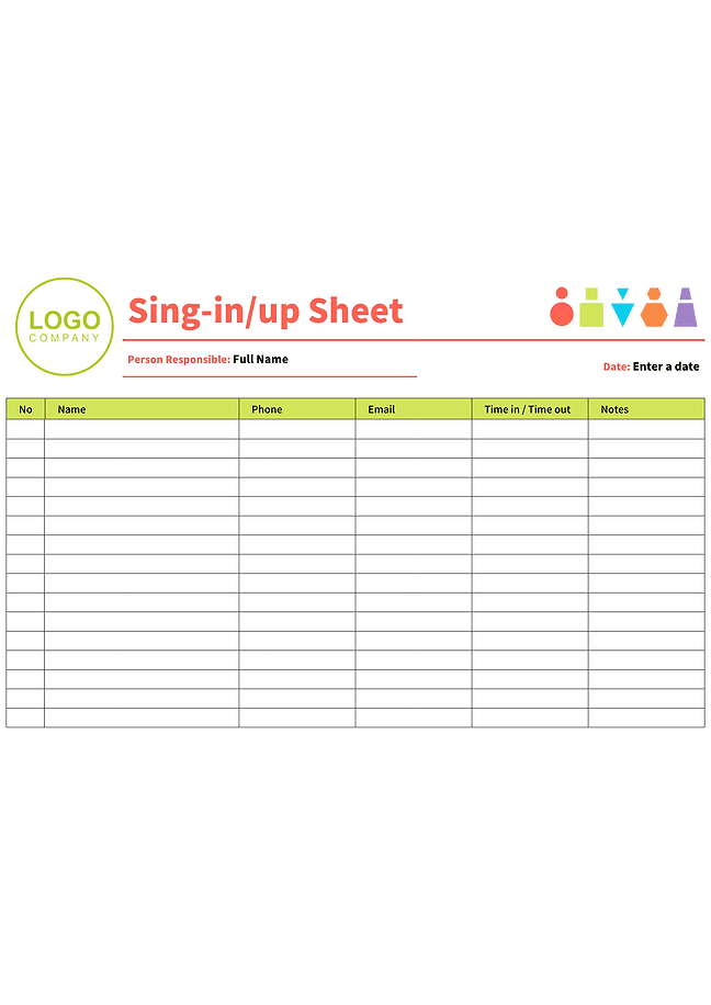 Sign-up sheet (lime)
