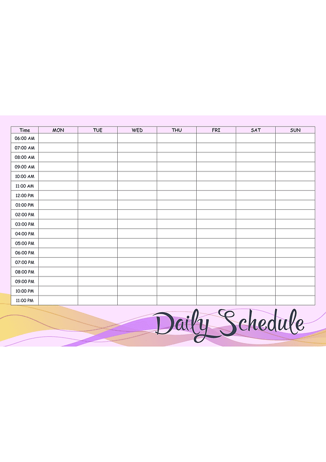 Daily schedule (green)