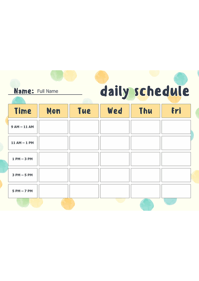 Daily schedule (peach)