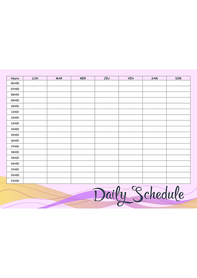 Planification journalier (rose)