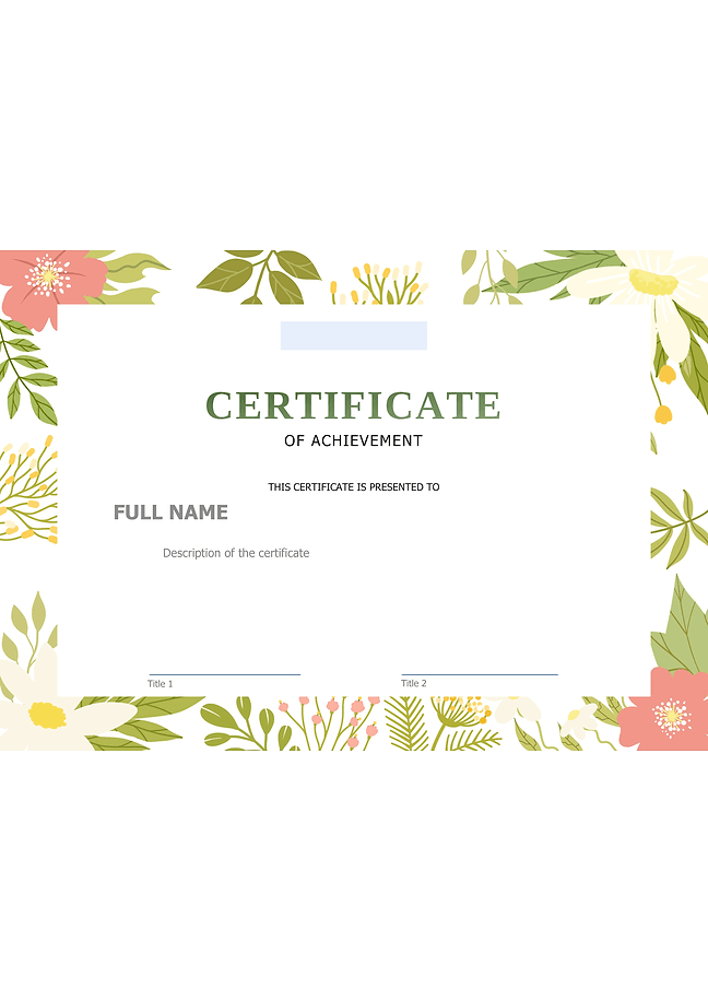 Certificate of achievement form (botanical)