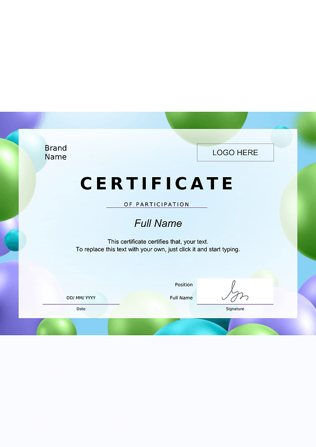 Certificate (gradient)