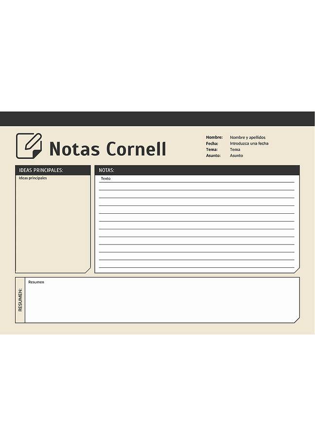 Notas Cornell (beige)