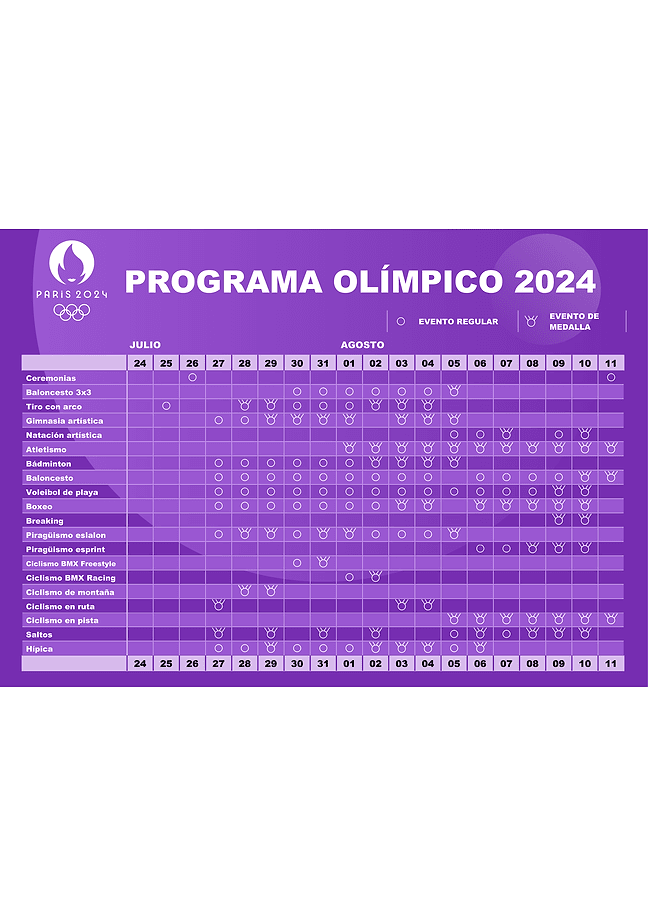 Programa olímpico de París 2024 (violeta)