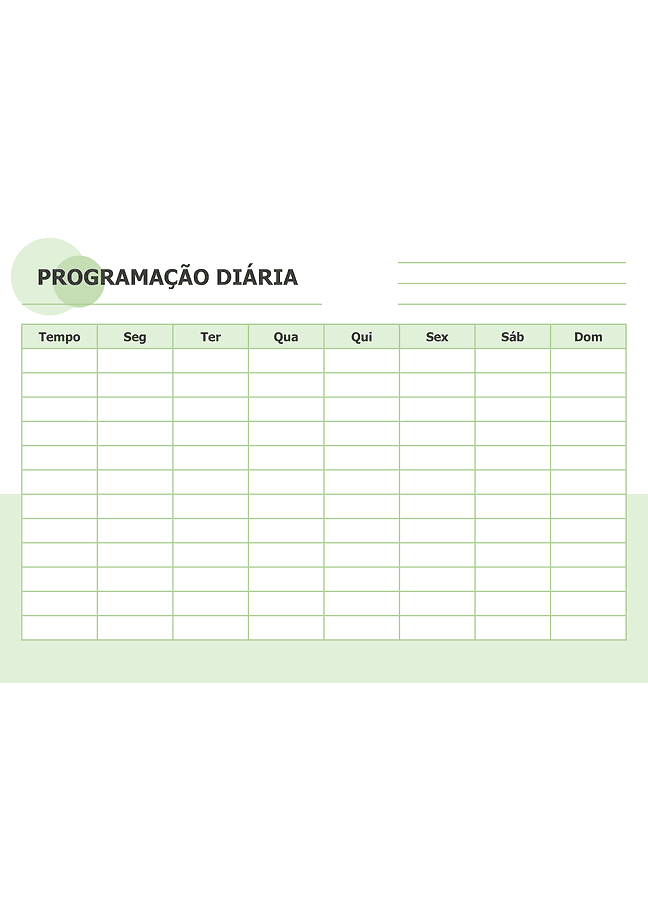 Formulário de agenda diária (verde)