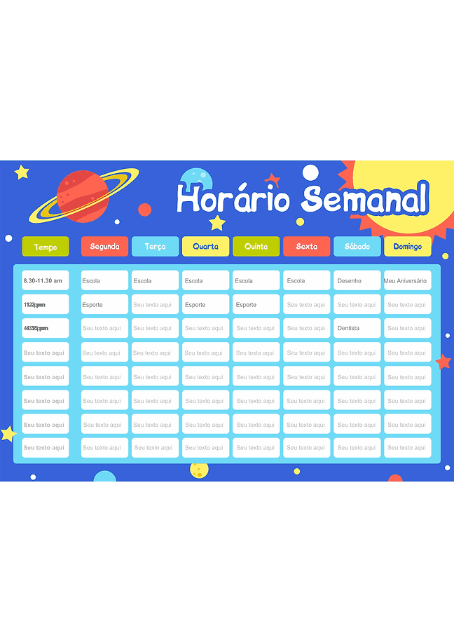 Formulário de agenda diária (azul)