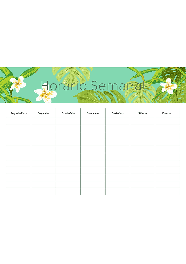 Formulário de agenda diária (tropical)