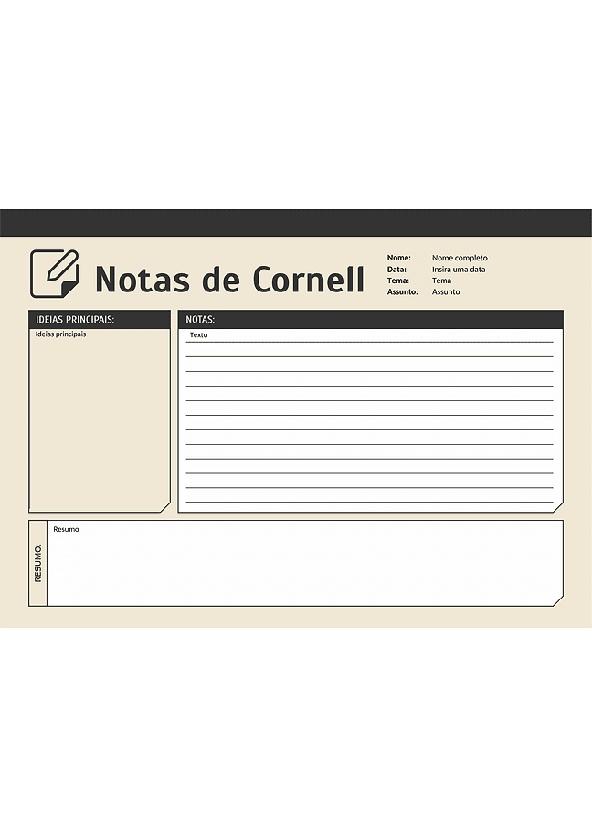 Notas de Cornell (bege)