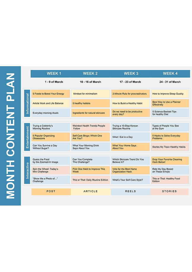 Month content plan