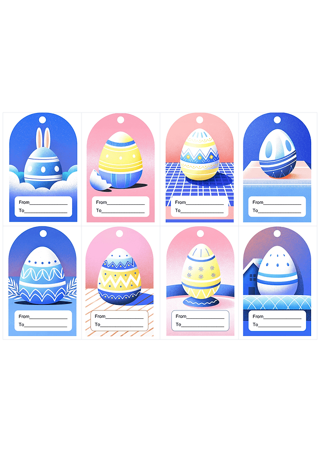 Easter gift tags (geometric)