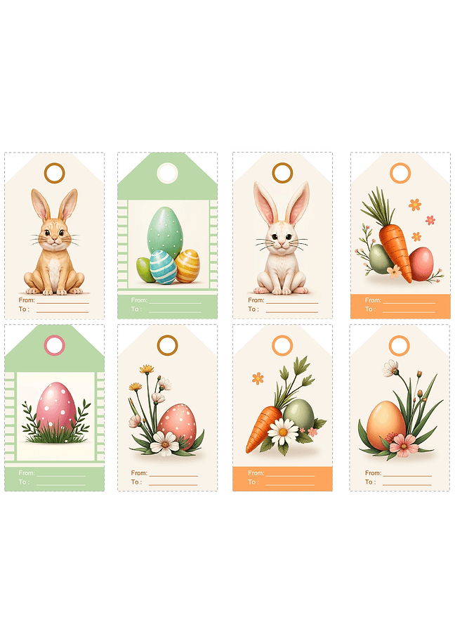 Easter gift tags (illustrated)