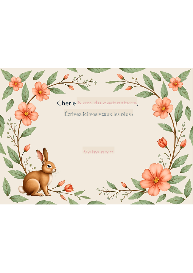 Carte de vœux de Pâques (floral)