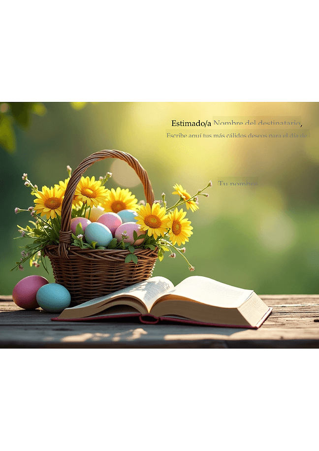 Tarjeta de Pascua (cesta)