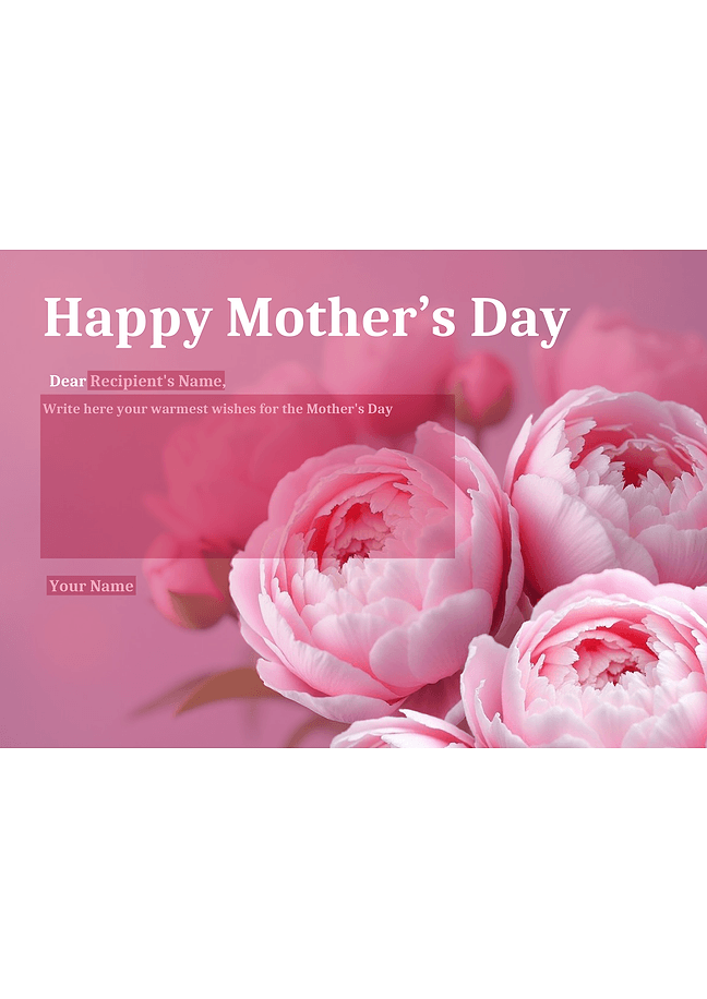 Mother's day greeting card (photographic)