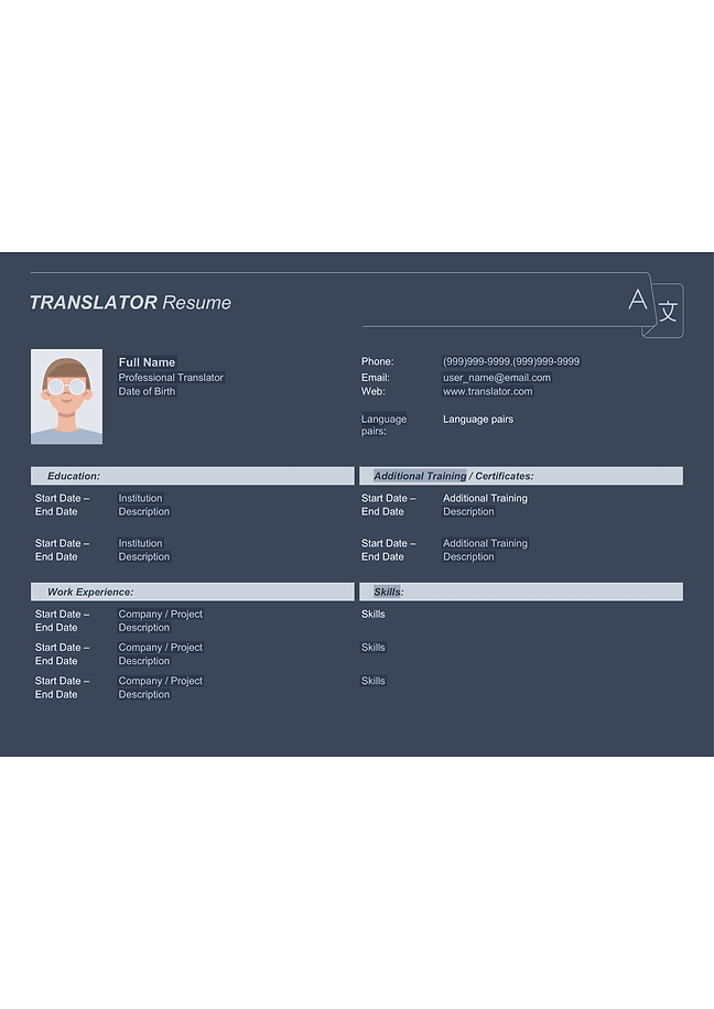 Translator resume
