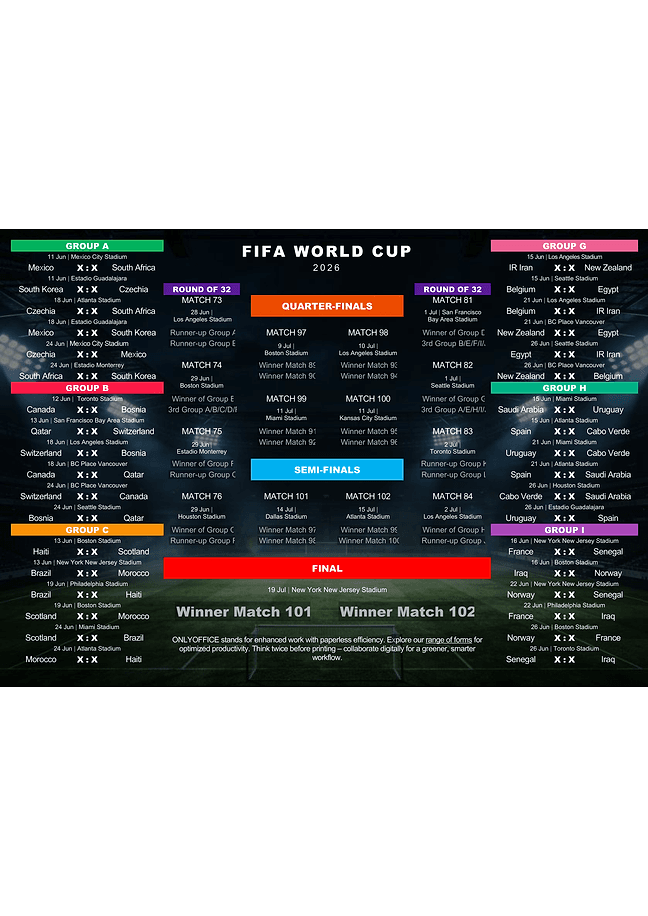 FIFA World Cup 2026 schedule