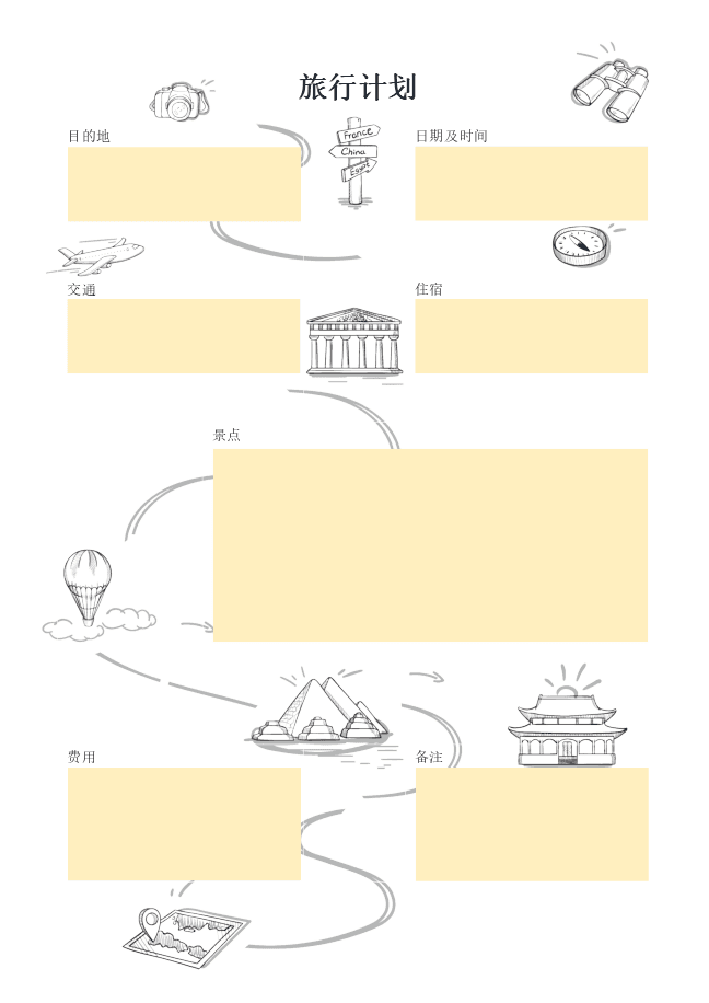 旅行行程安排表单3