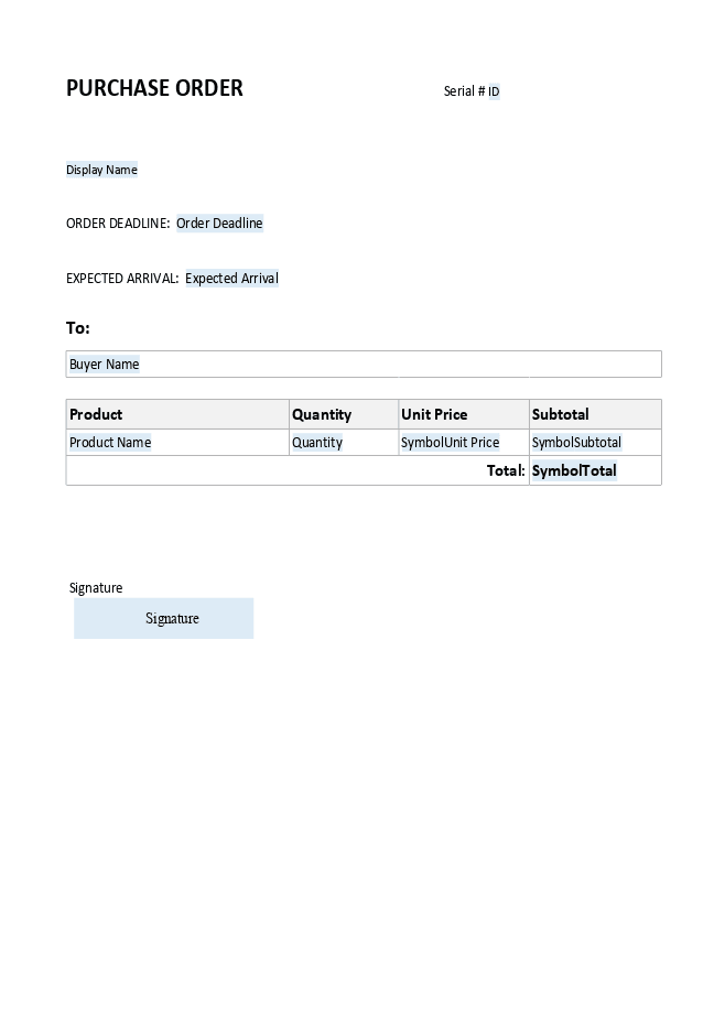 Purchase Order 1 for Odoo