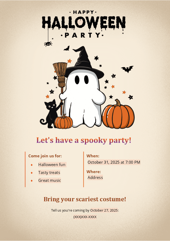Halloween party invitation template 5