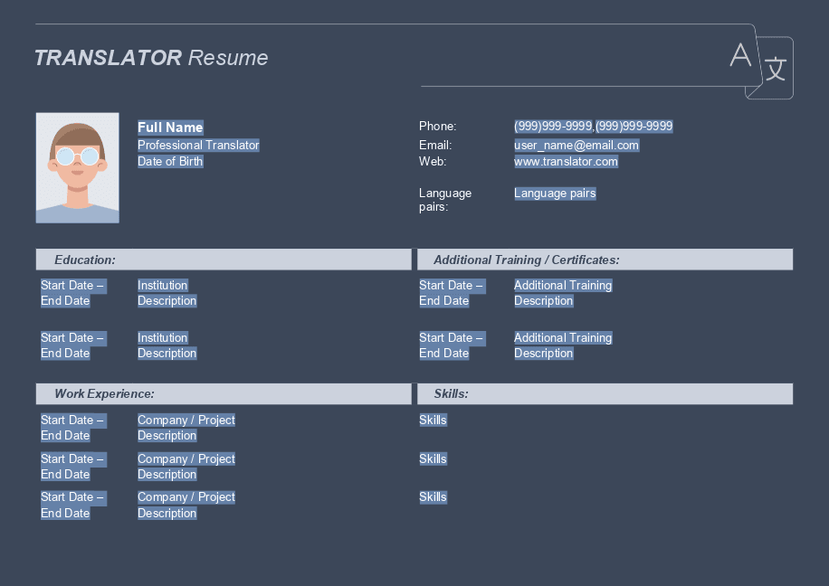 Translator resume 1