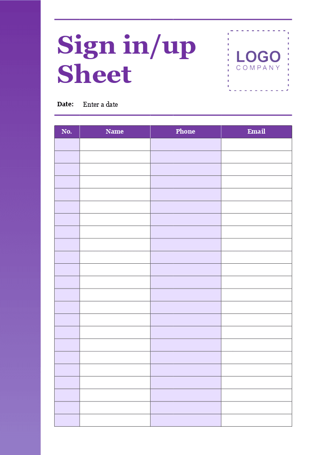 Sign-up sheet (purple)