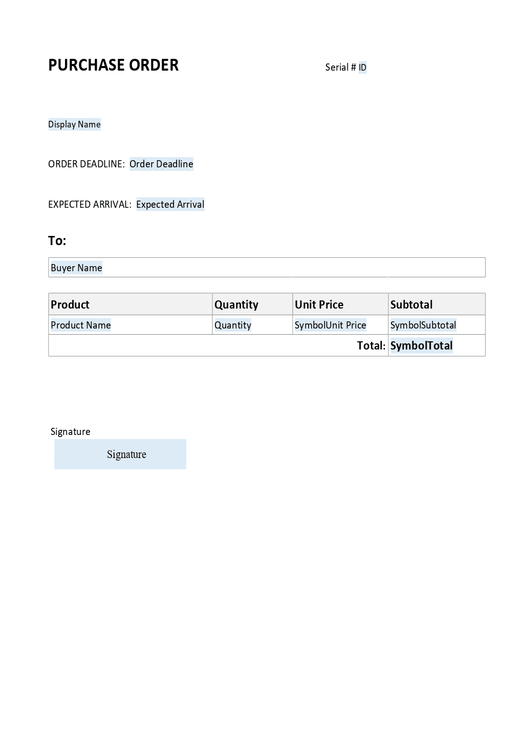 Purchase Order 1 for Odoo
