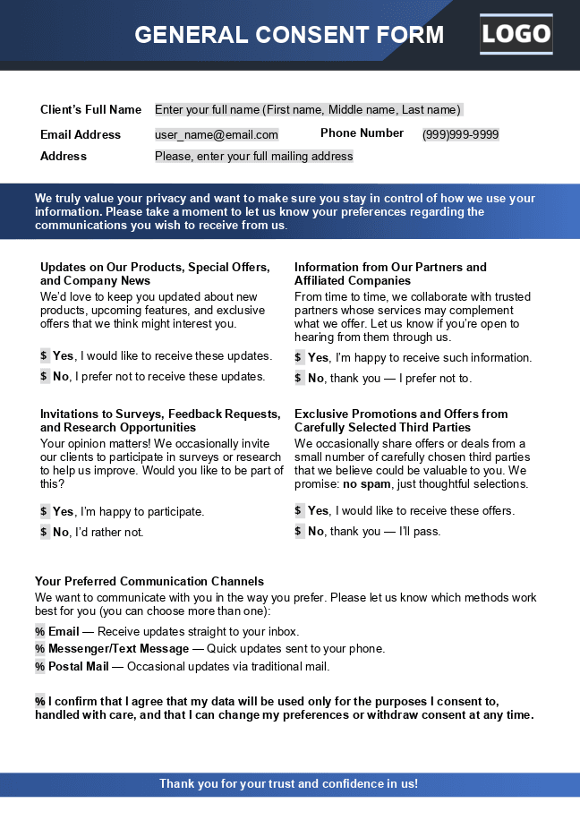 General consent form